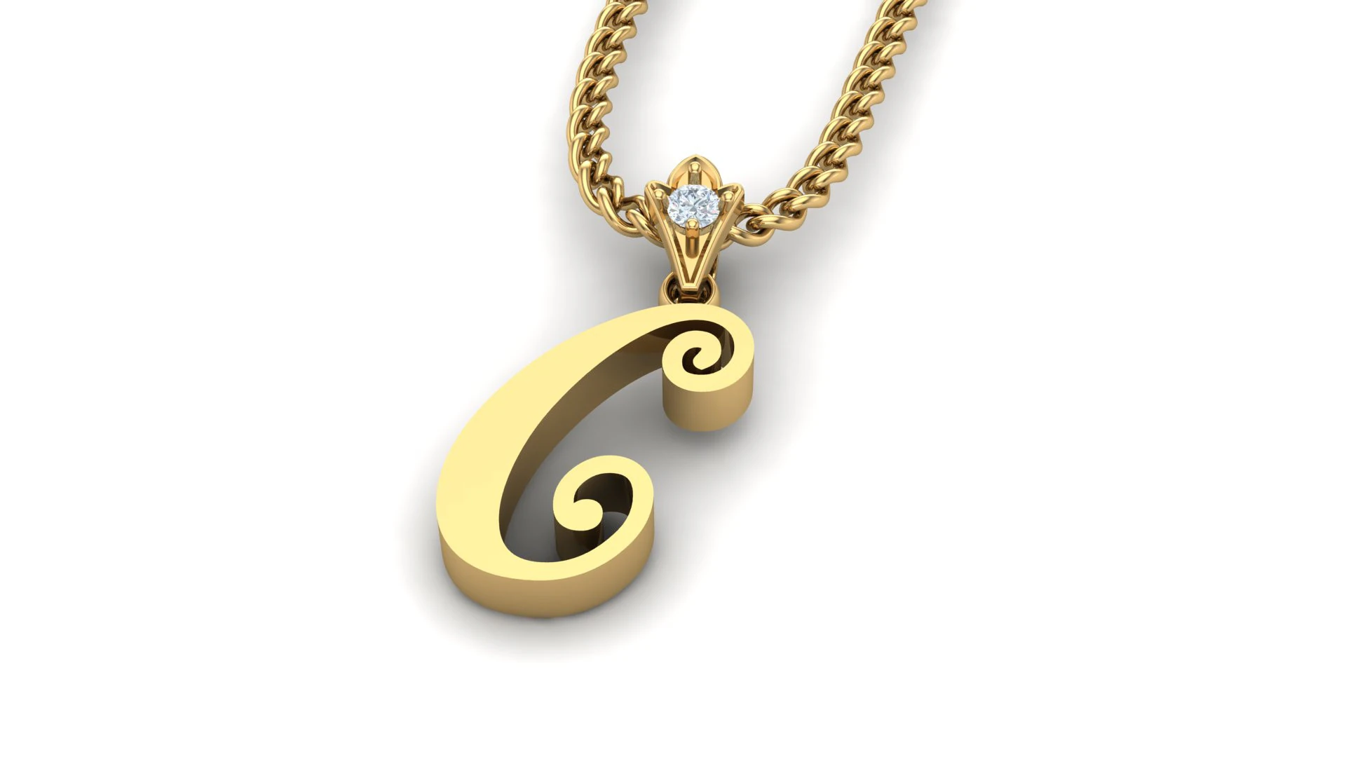 C Letter Alphabet Pendant Cad For Sell 3D Print Model .c4d .max .obj .3ds .fbx .stl .blend