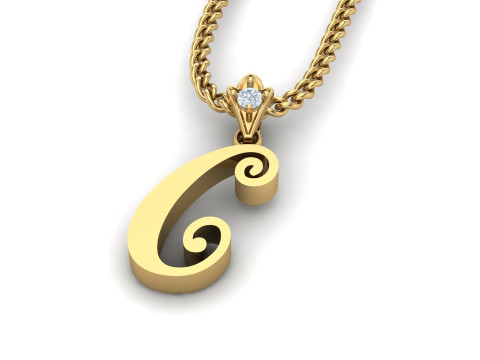 C Letter Alphabet Pendant Cad For Sell 3Dプリントモデル