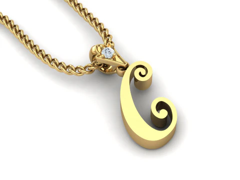 C Letter Alphabet Pendant Cad For Sell 3D Print Model