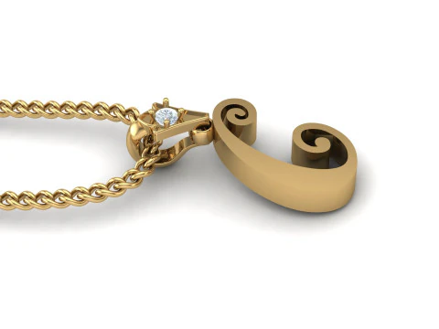 C Letter Alphabet Pendant Cad For Sell 3D Print Model