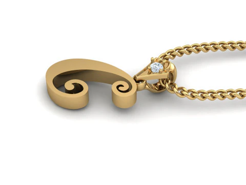 C Letter Alphabet Pendant Cad For Sell 3D Print Model