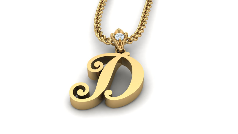 D Letter Alphabet Pendant Cad For Sell Model Cetak 3D .c4d .max .obj .3ds .fbx .stl .blend 