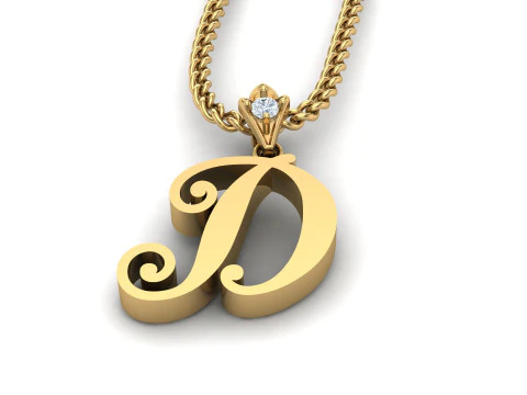 D-Buchstaben-Alphabet-Anh&auml;nger Cad zum Verkauf 3D Druckmodell