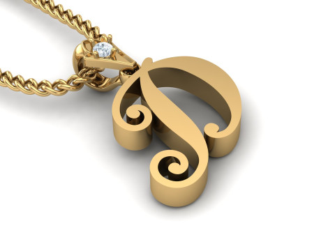 D Letter Alphabet Pendant Cad For Sell Model Cetak 3D