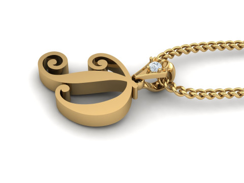 D Letter Alphabet Pendant Cad For Sell Model Cetak 3D
