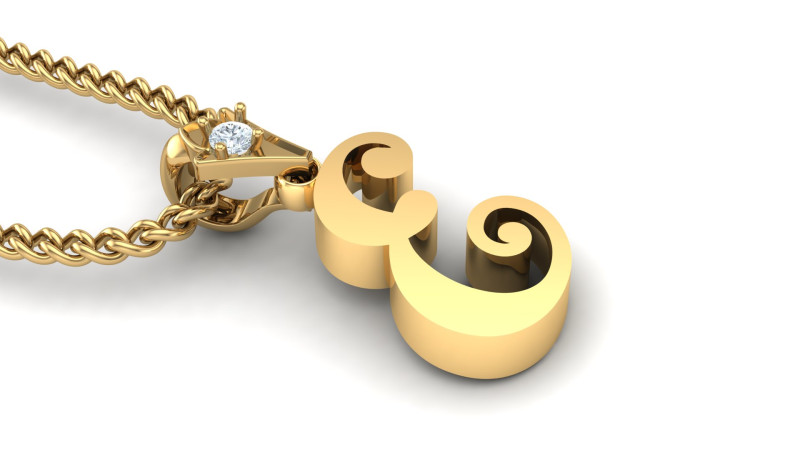 E Letter Alphabet Pendant Cad For Sell 3D Принт Модель .c4d .max .obj .3ds .fbx .stl .blend 