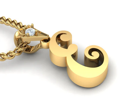 E Letter Alphabet Pendant Cad For Sell 3D Print Model