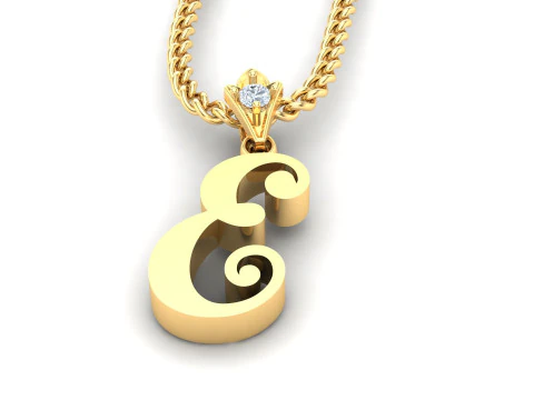 E Letter Alphabet Pendant Cad For Sell 3D Print Model