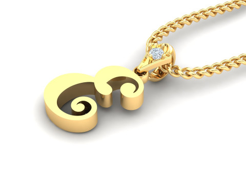 E Letter Alphabet Pendant Cad For Sell 3D Принт Модель