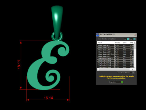 E Letter Alphabet Pendant Cad For Sell 3D Принт Модель
