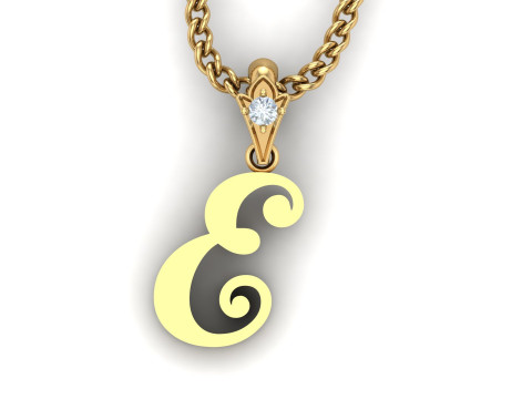 E Letter Alphabet Pendant Cad For Sell 3D Принт Модель