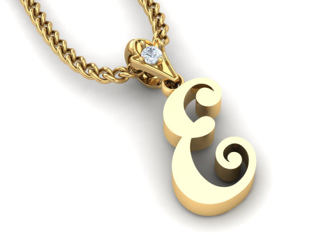 E Letter Alphabet Pendant Cad For Sell 3D Принт Модель