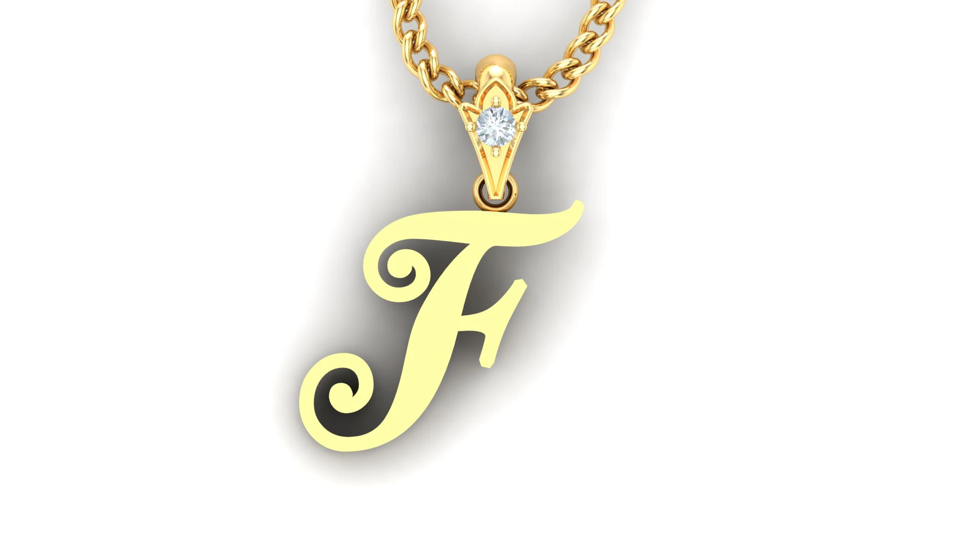 F Letter Alphabet Pendant Cad For Sell 3D Print Model .c4d .max .obj .3ds .fbx .stl .blend 