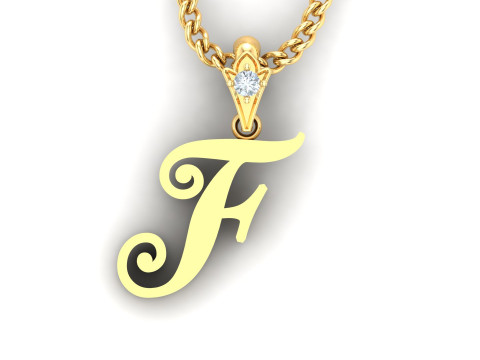F Letter Alphabet Pendant Cad For Sell Modèles 3D en vedette