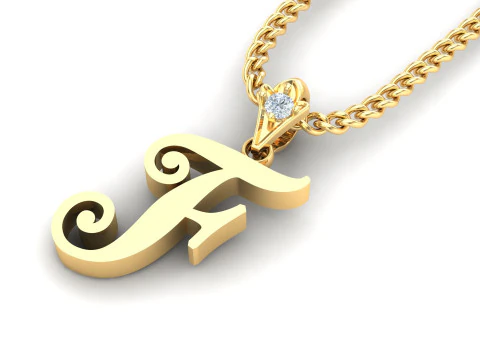 F Letter Alphabet Pendant Cad For Sell 3D Print Model