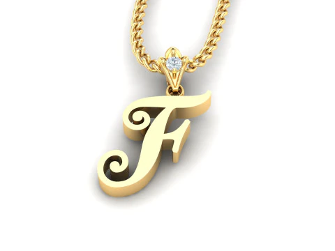 F Letter Alphabet Pendant Cad For Sell 3D Print Model