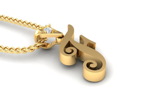 F Letter Alphabet Pendant Cad For Sell 3D 프린트 모델