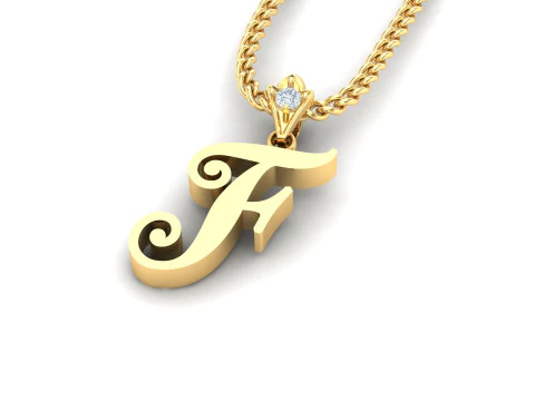 F Letter Alphabet Pendant Cad For Sell 3D Print Model