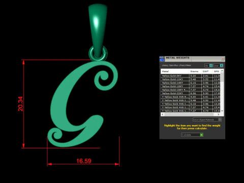 G Letter Alphabet Pendant Cad For Sell 3D Print Model