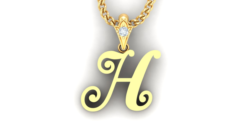 H Letter Alphabet Pendant Cad For Sell 3D Print Model .c4d .max .obj .3ds .fbx .stl .blend 