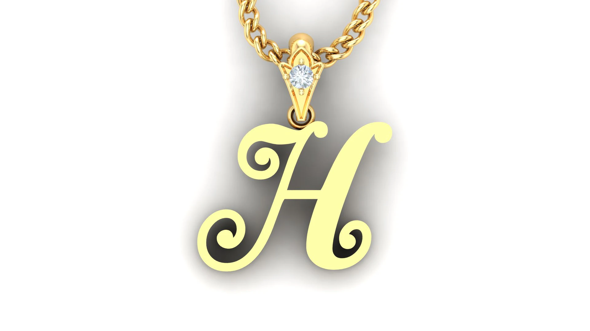 H Letter Alphabet Pendant Cad For Sell 3D Print Model .c4d .max .obj .3ds .fbx .stl .blend