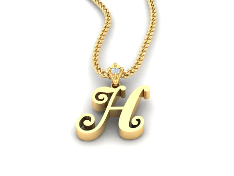 H Letter Alphabet Pendant Cad For Sell 3D Print Model