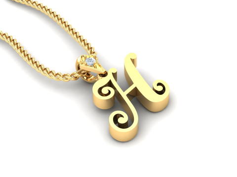 H Letter Alphabet Pendant Cad For Sell 3D Print Model