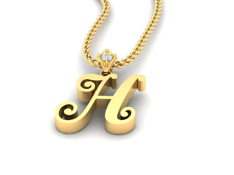 H Letter Alphabet Pendant Cad For Sell 3D Print Model