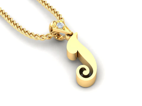 Ciondolo Cad con lettera dell'alfabeto I in vendita Modello di stampa 3D