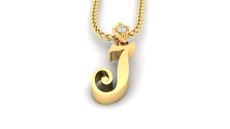 J Letter Alphabet Pendant Cad For Sell 3D 打印模型 .c4d .max .obj .3ds .fbx .stl .blend 