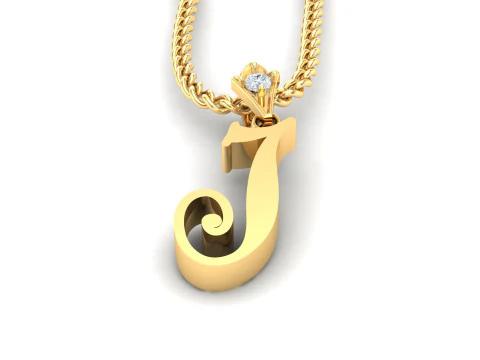 J Letter Alphabet Pendant Cad For Sell 3D Print Model