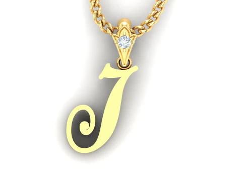 J Letter Alphabet Pendant Cad For Sell 3D Print Model