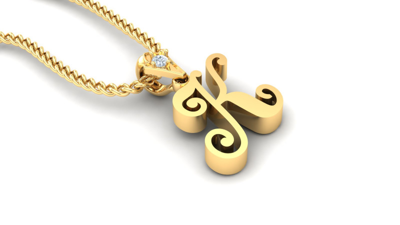 K Letter Alphabet Pendant Cad For Sell Modèles 3D en vedette .c4d .max .obj .3ds .fbx .stl .blend 