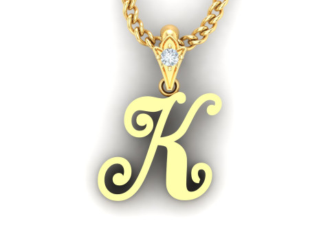 K Letter Alphabet Pendant Cad For Sell Modèles 3D en vedette