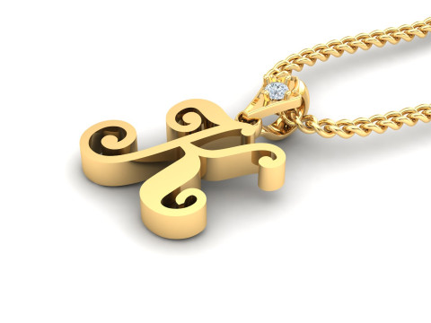 K Letter Alphabet Pendant Cad For Sell Modèles 3D en vedette