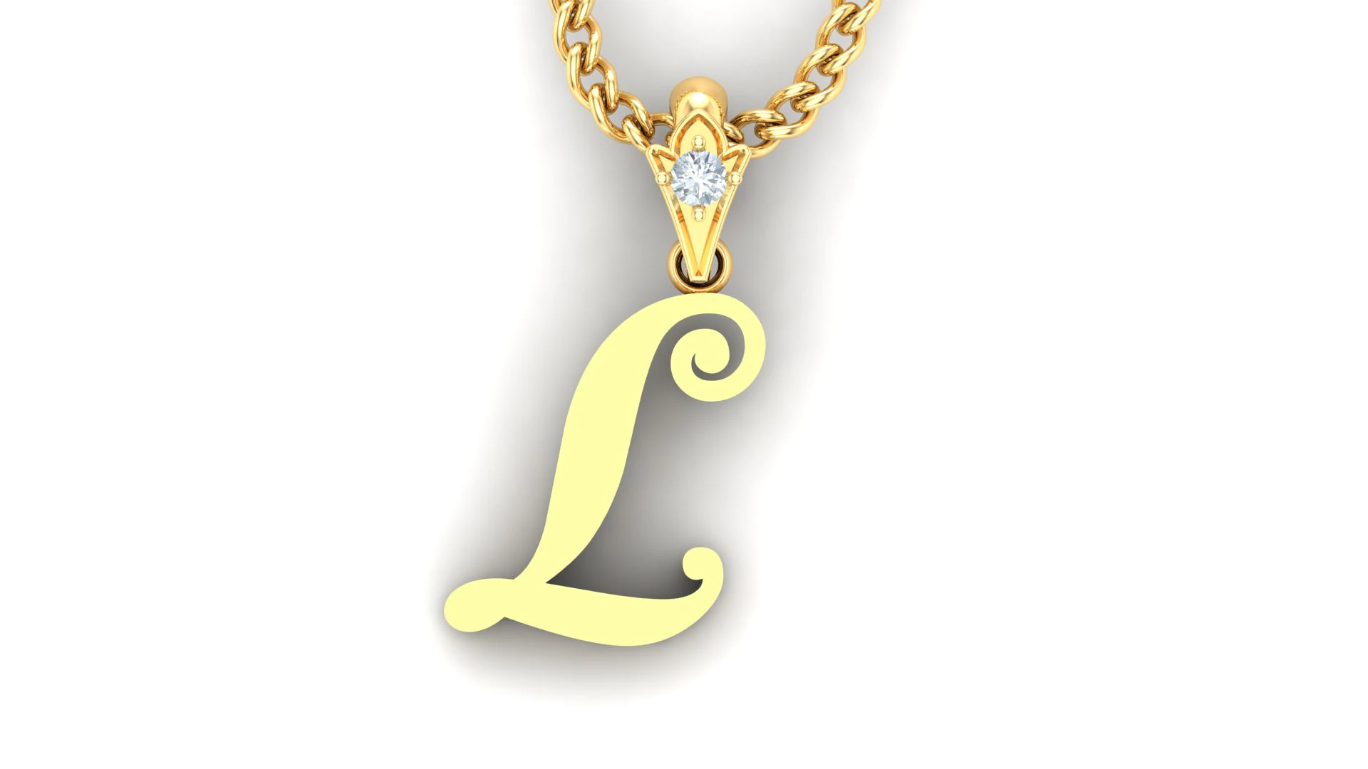 L Letter Alphabet Pendant Cad For Sell 3D Print Model .c4d .max .obj .3ds .fbx .stl .blend