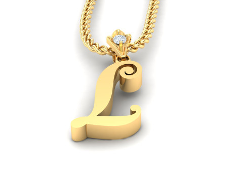 L Letter Alphabet Pendant Cad For Sell 3D 打印模型