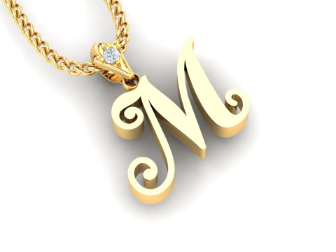 M Letter Alphabet Pendant Cad For Sell 3D प्रिंट मॉडल