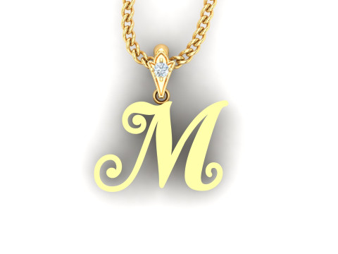 M Letter Alphabet Pendant Cad For Sell Model do druku 3D