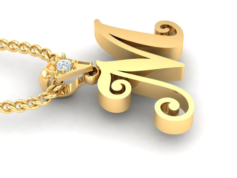 M Letter Alphabet Pendant Cad For Sell Model do druku 3D