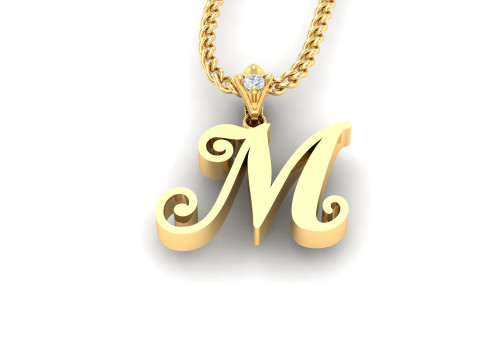 M Letter Alphabet Pendant Cad For Sell Model do druku 3D