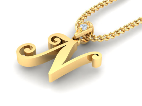 N Letter Alphabet Pendant Cad For Sell 3D Print Model