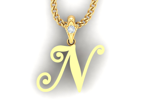 N Letter Alphabet Pendant Cad For Sell 3D Print Model