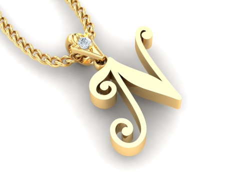 N Letter Alphabet Pendant Cad For Sell 3D Print Model