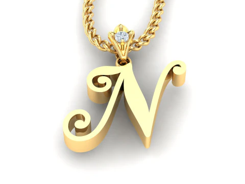 N Letter Alphabet Pendant Cad For Sell 3D Print Model