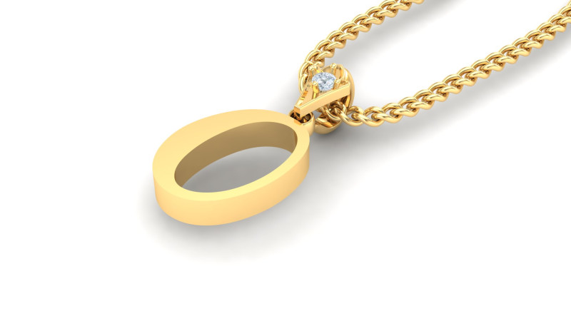 O Letter Alphabet Pendant Cad For Sell 3D Print Model .c4d .max .obj .3ds .fbx .stl .blend 