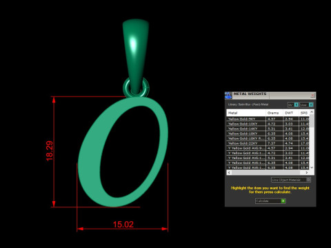 O Letter Alphabet Pendant Cad For Sell 3D Print Model