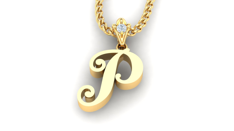 P Letter Alphabet Pendant Cad For Sell Modèles 3D en vedette .c4d .max .obj .3ds .fbx .stl .blend 