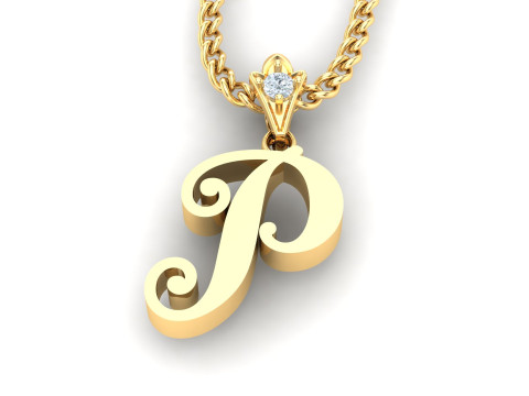P Letter Alphabet Pendant Cad For Sell 3D Print Model