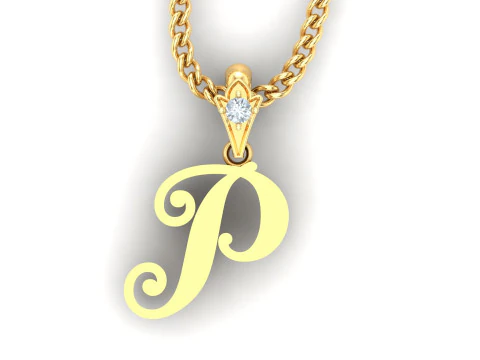 P Letter Alphabet Pendant Cad For Sell 3D Print Model